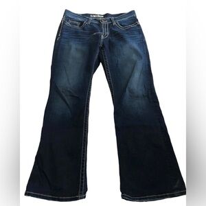 BKE The Buckle Drew Classic Mid Rise Boot Jean Size 28X29 Dark Wash Stretch